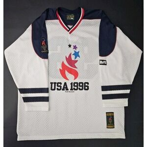 Olympic Games Men's Vintage 1996 Atlanta USA Hockey Jersey Large